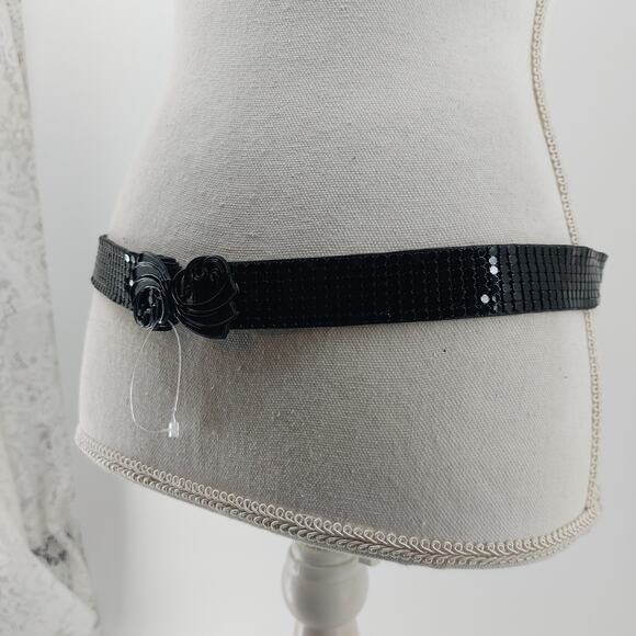 Belt Women's Vintage Black Metal Mesh Cinch Belt Gatsby OS - Picture 10 of 11